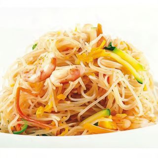 105b Spaghetti di riso saltati con carne e verdure