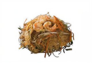 288 Spaghetti di soia saltati con gamberi e verdure