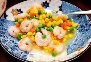 49. Gamberi con multiverdure