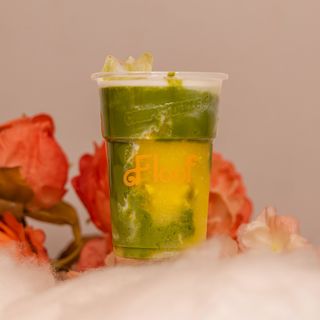 Ice mango matcha latte