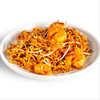 P5 Spaghetti alla profumata con verdure e gamberi