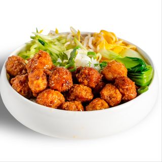 D9 Donburi con polpettine di maiale brasato