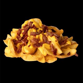 Patatine fritte, bacon, cheddar fuso