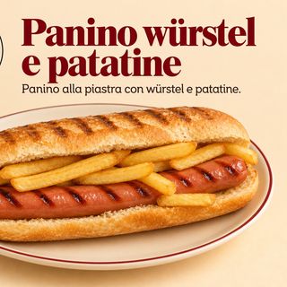 panino würstel e patatine