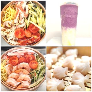 Menù Spaghetti cinesi con gamberi + Tè al limone