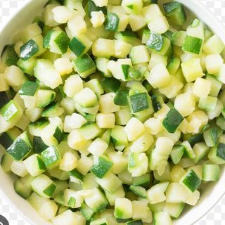 Zucchine tagliate a cubetti