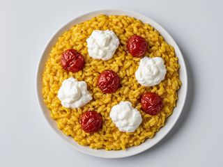 RISOTTO ZAFFERANO,STRACCIATELLA,POMODORINI CONFIT