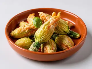 Fiori di zucca pastellati