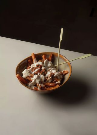 Patata orange & cacio pulled