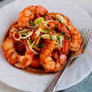 Gamberi saltati con Zenzero e Cipollato