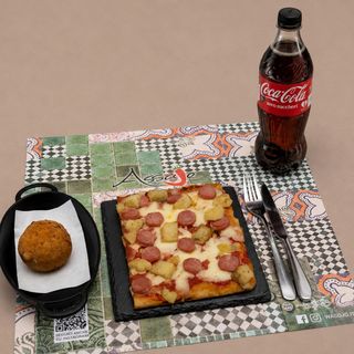 TRANCIO WURSTEL E PATATINE + FRITTATINA CLASSICA+ BIBITA
