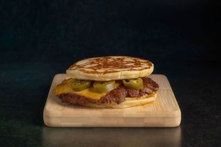 Cheesy Fuego Pancake Burger