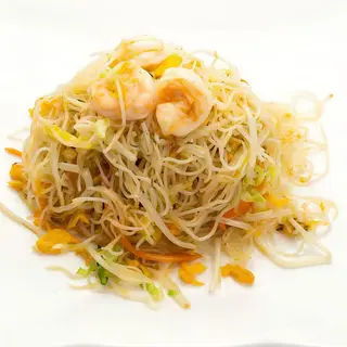 164 SPAGHETTI DI RISO CON GAMBERI,VERDURE E UOVA