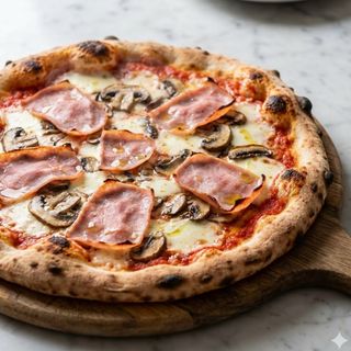 Pizza cotto e funghi