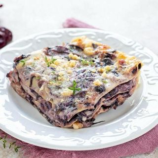 Lasagna radicchio, gorgonzola e noci senza glutine