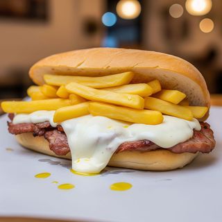 Würstel e patatine fritte saltimbocca