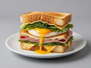 Toast Prosciutto, uovo fritto, formaggio, insalata