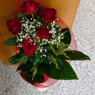 Bouquet 5 rose rosse
