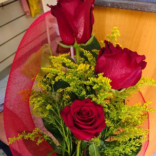 Bouquet 3 rose rosse