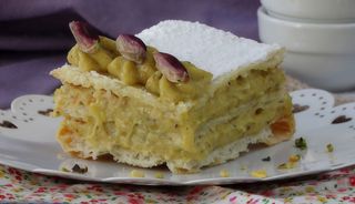 Mille foglie di crema chantilly al pistacchio