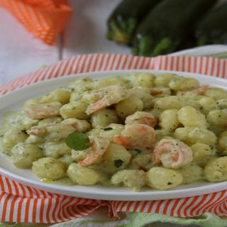 Gnocchetto fresco mazzancolle e crema di zucchine