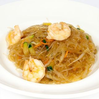 23B. Spaghetti di soia con gamberi e verdure