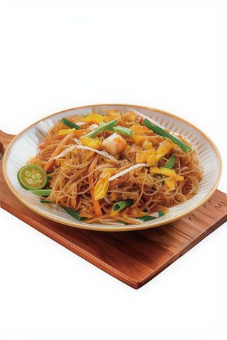 151.Spaghetti di riso con gamberi 