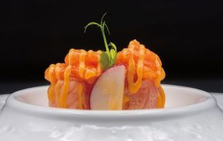 334Gunkan sake flambé sake