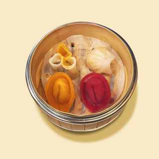 Ravioli misti colorati al vapore 什锦水晶饺