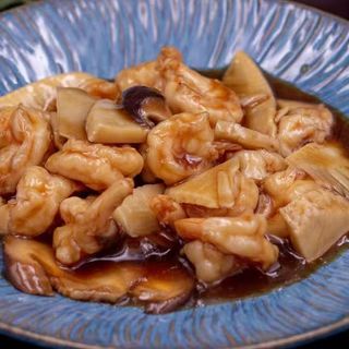 Gamberi con funghi e bambu双冬虾