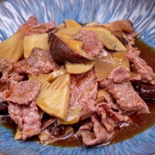 Manzo con funghi bambu双冬牛肉