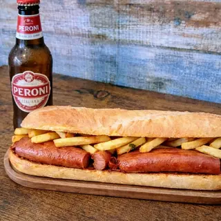 Baguette wurstel e patatine