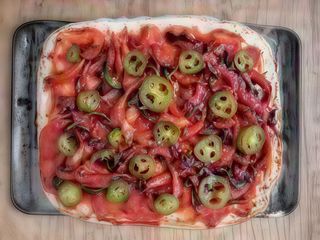 Pinsa rossa jalapeños e peperoni