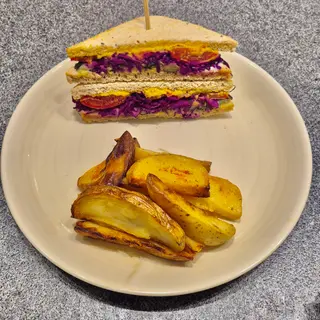 Hummus Club sandwich