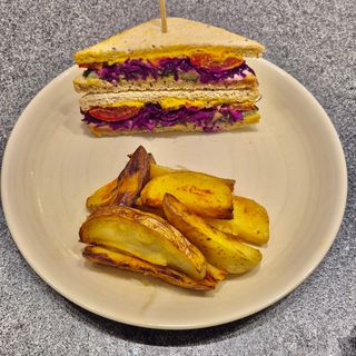Hummus Club sandwich