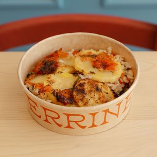 Patate riso e cozze al forno.