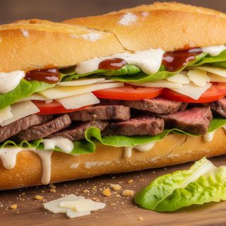 Beef baguette parmigiano menù