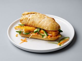 Fish baguette menù