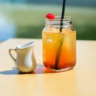 Homemade raspberry ice tea