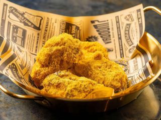 Pollo fritto al curry e formaggio