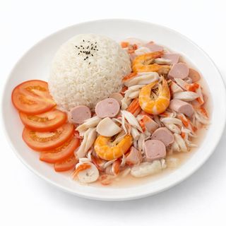 海鲜盖饭 – Riso con frutti di mare