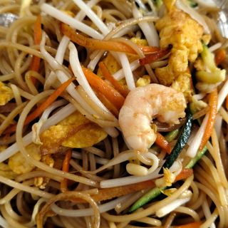 Spaghetti italiani con gamberi