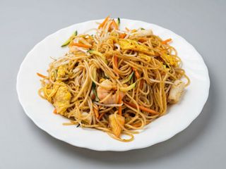 Spaghetti italiani con frutti di mare