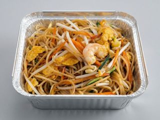 Spaghetti italiani con gamberi 