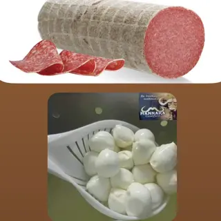 Box 10 euro con 6 bocconcini di bufala,1 etto salame Napoli,1 etto pancetta paesana,1 etto stracciatella e 1 burratina