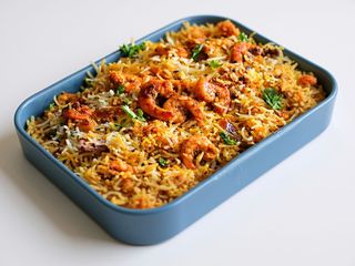 Biryani con gamberi speciale