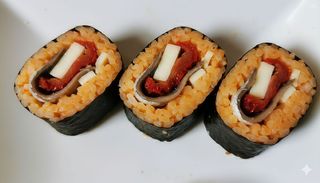 Sushi con pomodori secchi, alici e formaggio crotonese