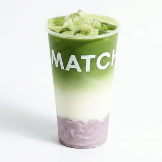 Taro e ube matcha latte