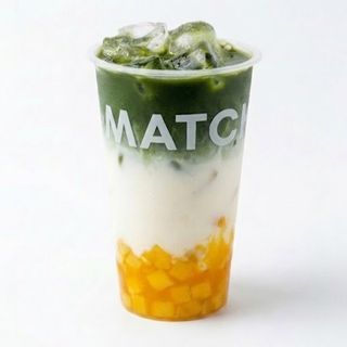 Mango matcha latte