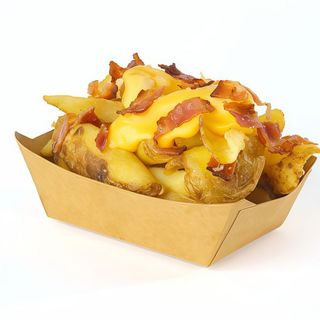 Patatine con bacon e cheddar